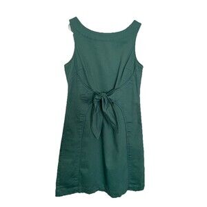 Anthropologie Holding Horses Green Sleeveless Dress size 4 Knee Length Waist Tie
